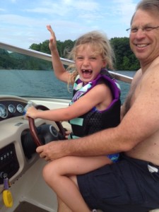 Kate and John boating