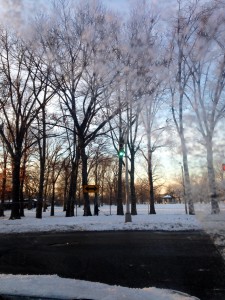 snowy road photo